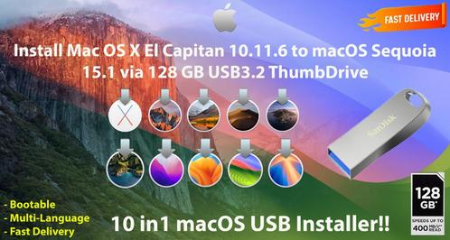 OSX  OS X  macOS 10in1 USB-Stick USB3.2 128GB 10.11.6-15.1