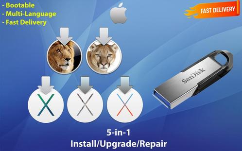 OSX  OS X  macOS 5in1 USB-Stick USB3.2 32GB 10.7.5-10.11.6