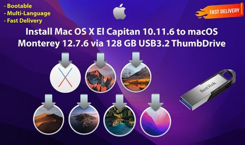 OSX  OS X  macOS 5in1 USB-Stick USB3.2 32GB 10.7.5-10.11.6