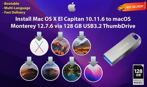 OSX  OS X  macOS 7in1 USBStick USB3.2 128GB 10.11.6-12.7.6