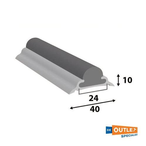 Outlet Aluminium stootlijst profiel 40 x 10 mm - 3600 mm