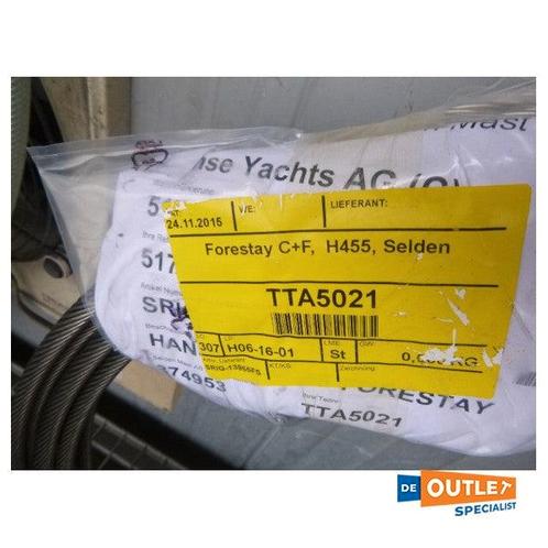 Outlet Selden RVS 304S voorstag voor Hanse 455