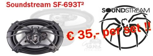 Ovale Soundstream speakers NU  35,- per set SF-693T 