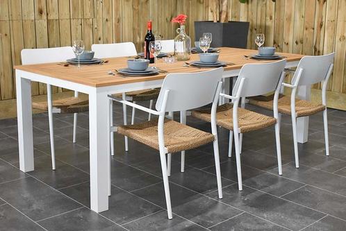 Oxford Tafel 220 Teak met 6 Chester Aluminium Stoel, NAZOMER