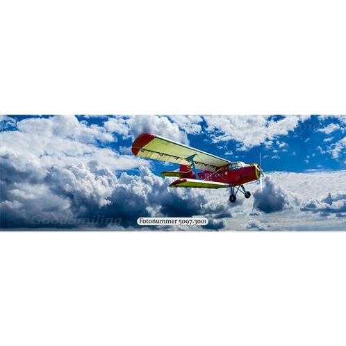 Panorama XXL - Tuinposter-Schuttingposter Vliegtuig en meer