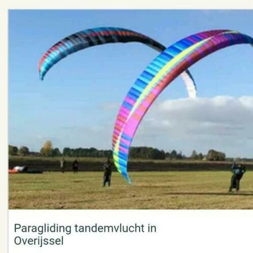 Paragliding tandemvlucht in Overrijssel.
