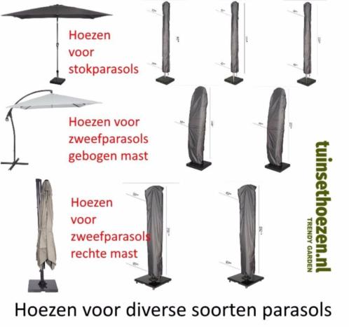 Parasolhoes, afdekhoes parasol, beschermhoes voor parasols