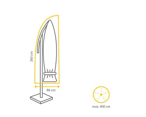 Parasolhoes Zweefparasols beschermhoes 350 cm rond Grijs