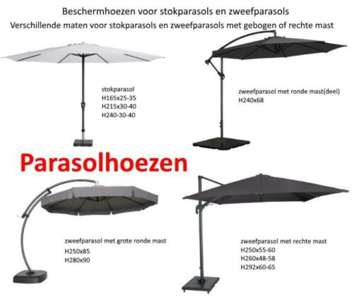 Parasolhoezen Afdekhoezen voor stokparasols en zweefparasols