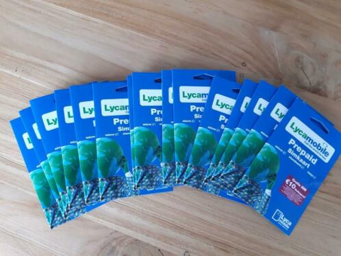 Partij Lycamobile Prepaid Simkaart met 10,00 beltegoed