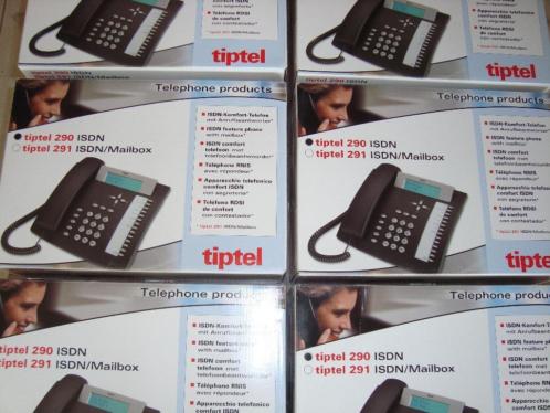 Partij van 7 Tiptel 290 ISDN telefoons nieuw in doos.