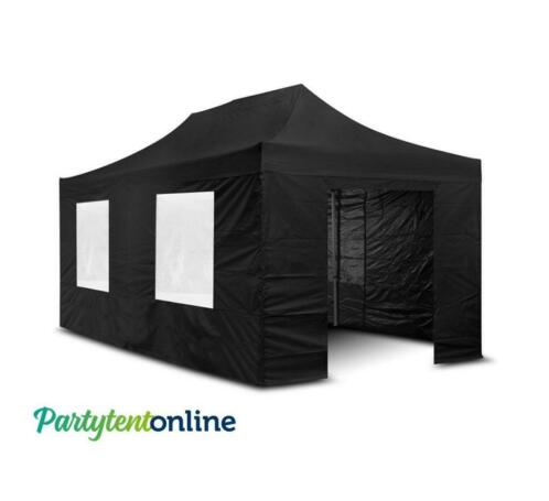 Partytent-online  PVouwtent 3x6 m Budget Easy Up tent Zwart