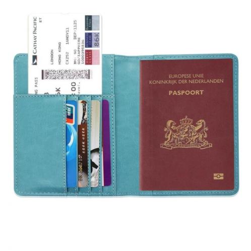 Paspoorthouder  Paspoorthoesje  Passport Wallet - Lichtbla