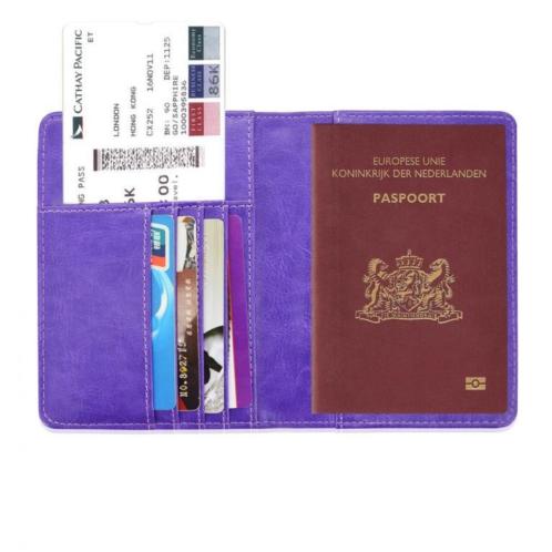 Paspoorthouder  Paspoorthoesje  Passport Wallet - Paars