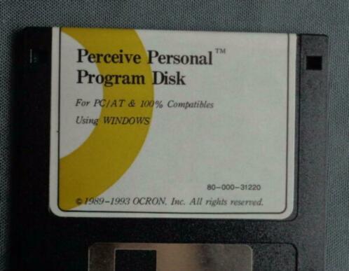 PERCEIVE PERSONAL PROGRAM DISK PC AT Windows 3.5034 diskette d