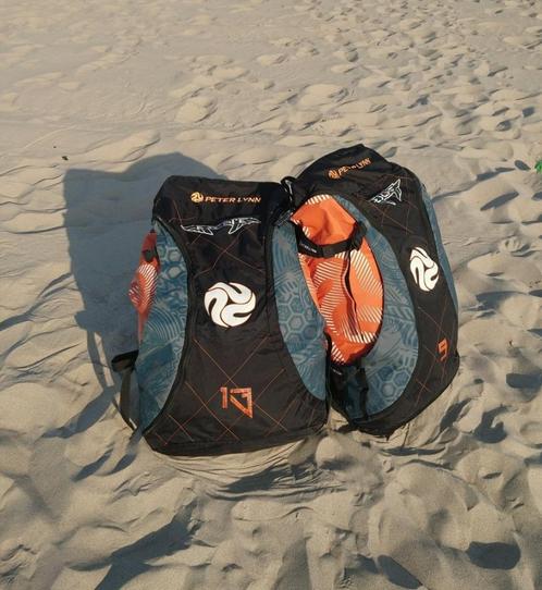 Peter Lynn kite 13 en 9, board, bar en harnas (complete set)