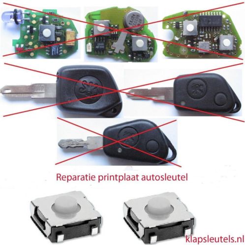 Peugeot reparatie printplaat sleutel klapsleutel microswitch