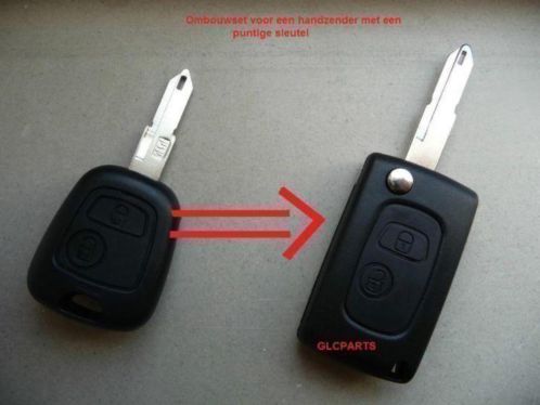Peugeot sleutel klapsleutel omzet systeem puntig sleutel
