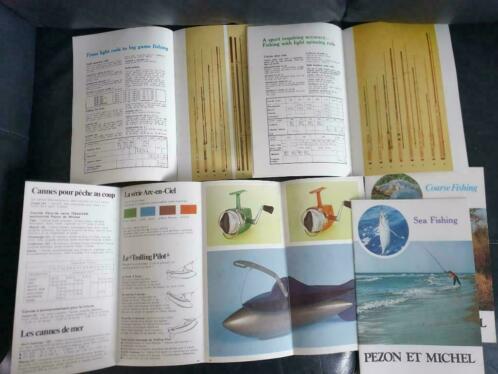 Pezon et Michel brochures jaren 6070 Vintage hengelsport