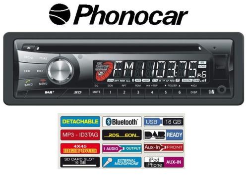 Phonocar VM-027 DAB - FM radio CD speler en bluetooth