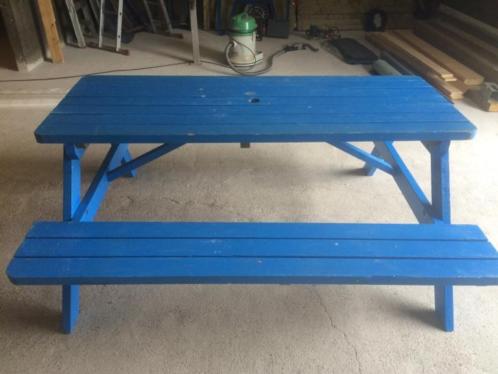 Picknick tafel blauw