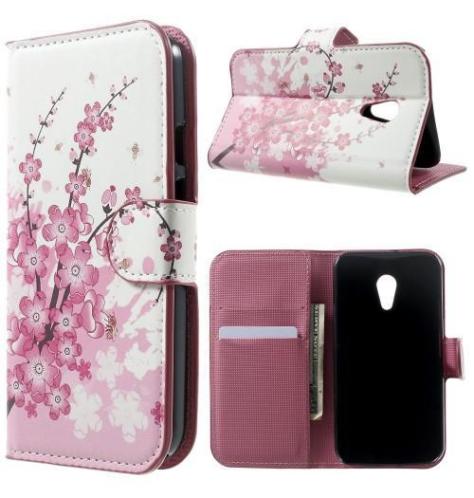 Pink plum wallet hoesje Motorola G2