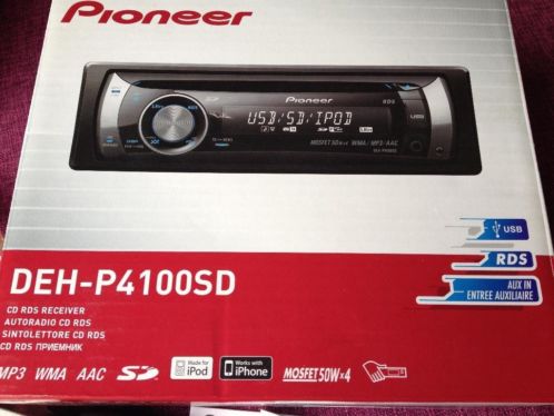 Pioneer DEH-4100SD  Met USB, Aux in en SD-card slot