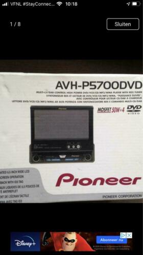 Pioneer klapscherm AVH-P5700DVD