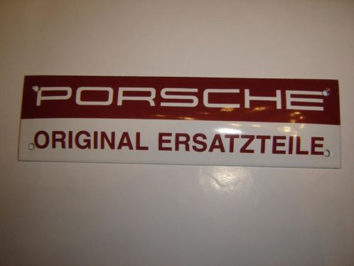 Porsche ersatzteile emaille deurpostbordje. 