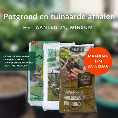 Potgrond en bemeste tuinaarde afhalen in Winsum (Groningen)