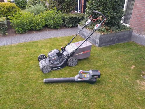 Powerworks Greenworks accu gazonmaaier en bladblazer