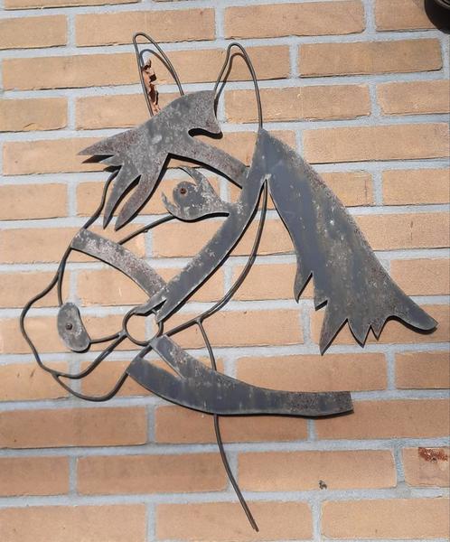 Prachtig Paardenhoofd - metalen wanddecoratie (70 cm)