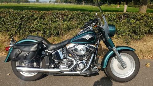 PRACHTIGE Harley Davidson Fatboy FLSTFI, 1550cc, Groen-Zwart