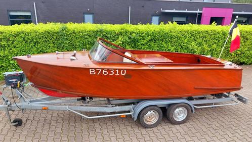 Prachtige Riva Stijl Houten Sportboot Jaren 60 Ford V6