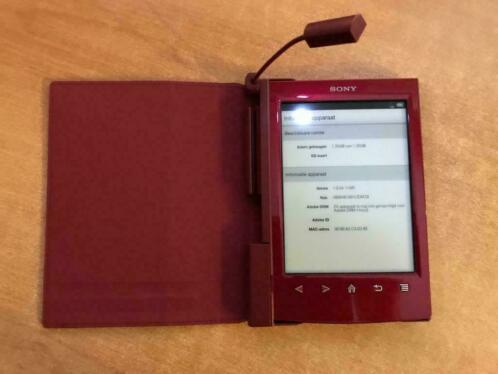 Prachtige rode Sony prs-T2 ereader met LED-cover