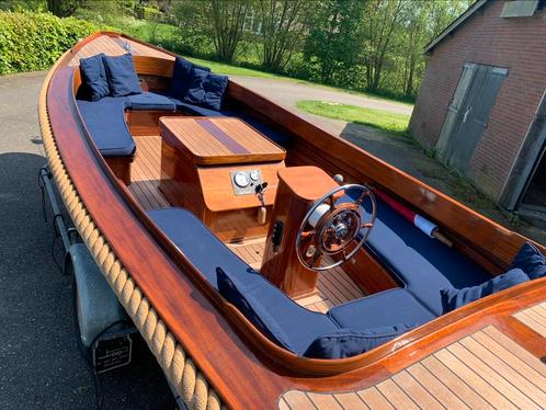 Prachtige sloep vlet 550 mahonie teak inboard diesel trailer