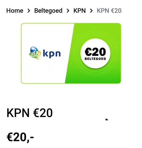 Prepaid beltegoed KPN twv 20 euro