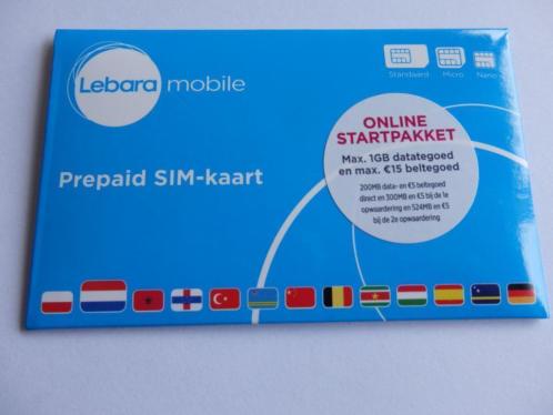 Prepaid sim kaart met datategoed beltegoed Lebara mobile