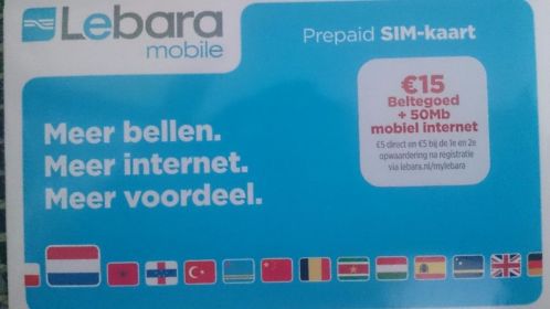 Prepaid sim kaart met nummer 