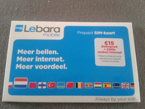 Prepaid Simkaart Lebara mobile incl 15 euro beltegoed