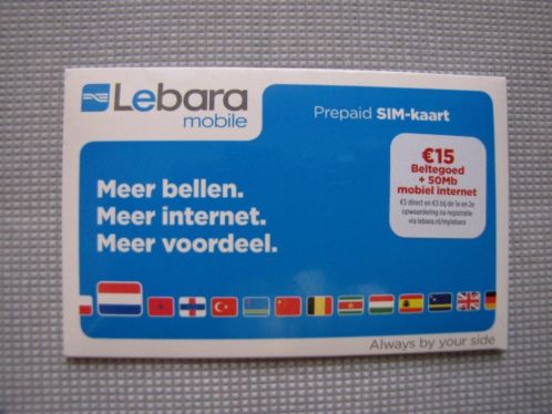 Prepaid Simkaart met 15 euro beltegoed, 50 MB Mob. Internet