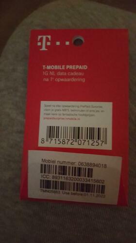 prepaid simkaart T-MOBILE NIEUW 4stuks
