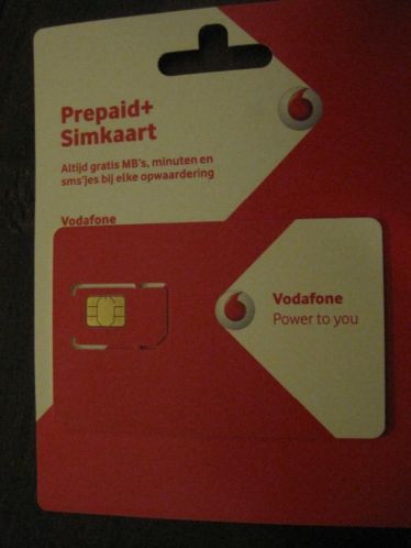 Prepaid Simkaart Vodafone met gratis 15 euro beltegoed