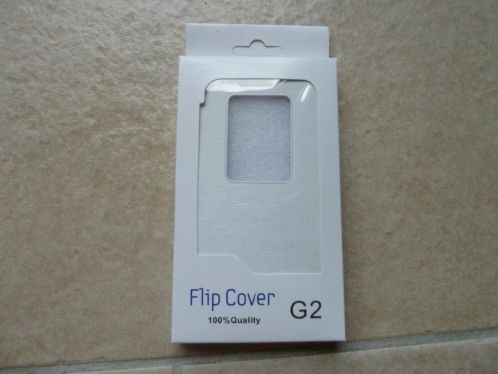 Quick View Window Flipcover wit met magneetje voor een LG G2