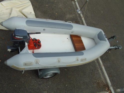 Quicksilver 340 rubberboot polyester bodem , trailer, Yamaha