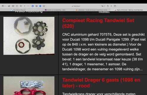 Race tandwielen voor Ducati Panigale