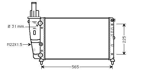 Radiator 1,1 1,2 -auto -airco LANCIA Y