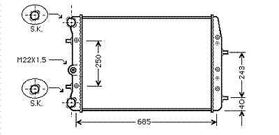 RADIATOR BENZINE 1.8  1.9 T Diesel  Cupra R SKODA FABIA, F