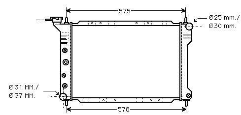 Radiator Chry Le Baron 2225 84-89 CHRYSLER LE BARON  198