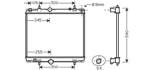 RADIATOR P807C8 20i MT 04- CITROEN C8